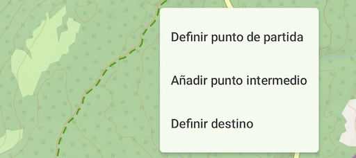 Mantén pulsado en el mapa y selecciona los puntos