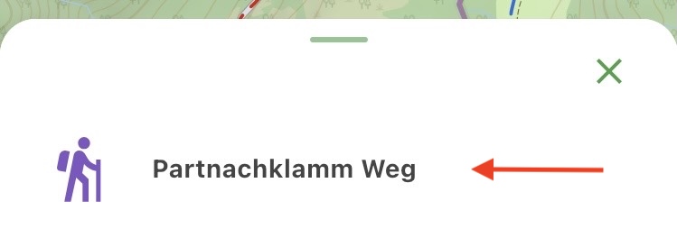 Gespeicherte Route auswählen